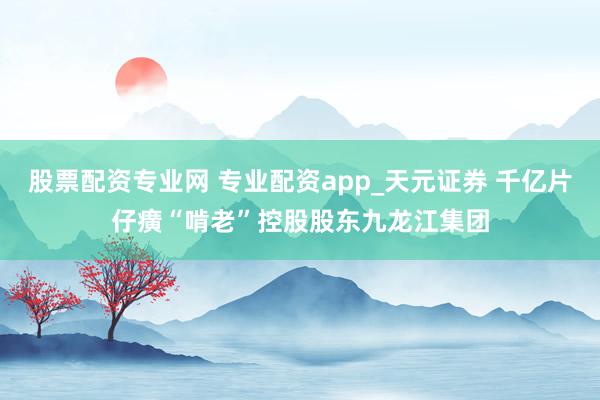 股票配资专业网 专业配资app_天元证券 千亿片仔癀“啃老”控股股东九龙江集团