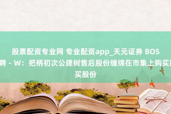 股票配资专业网 专业配资app_天元证券 BOSS直聘－Ｗ：把柄初次公建树售后股份缠绵在市集上购买股份