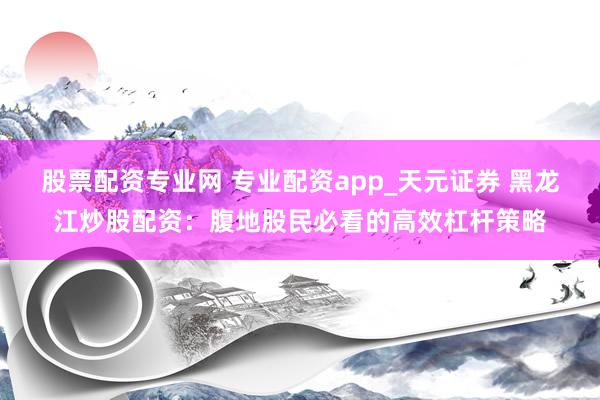 股票配资专业网 专业配资app_天元证券 黑龙江炒股配资：腹地股民必看的高效杠杆策略